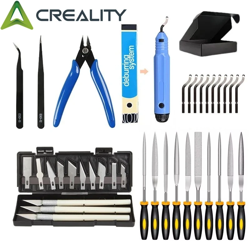 Modelo 3d ferramenta de moagem rebarbação kit faca gravura ferramenta escultura diy arquivo cortador raspador ferramenta corte 3d impressão kit 