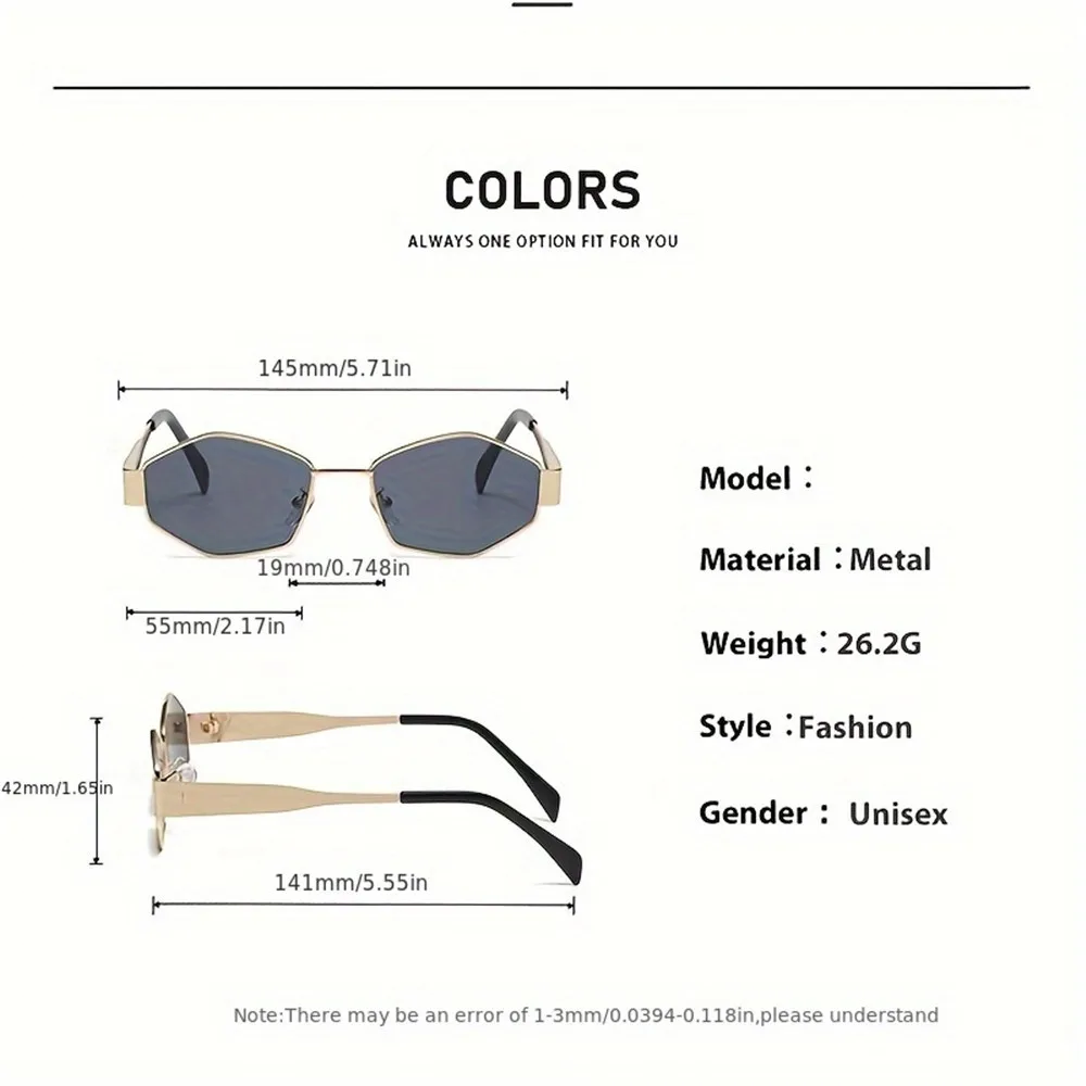 2 pçs vintage estilo punk óculos de sol retro redondo armação de metal feminino óculos de sol moda - Image 4