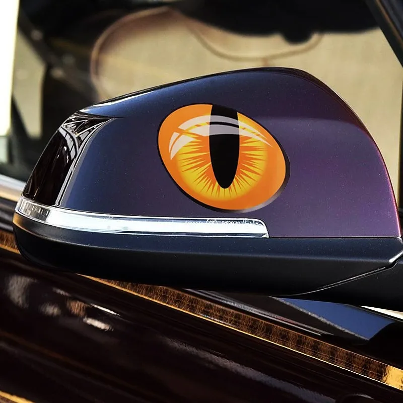 Adesivos 3D Estéreo para Espelho Retrovisor de Carro, Adesivos Refletivos Fortes de Simulação de Olhos de Gato, Adesivos Impermeáveis para Acessórios de Carros - Image 3
