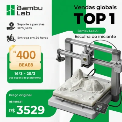 Bambu Lab A1without AMS 3D Printer High Speed Auto Leveling Direct Drive Extruder Silent Printing 256×256×256mm for Beginner