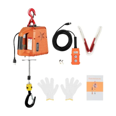 Guincho Elétrico Mini com Cabo de Aço e Gancho Forjado, Capacidade de 0,2 Toneladas, Controle Remoto para Varejo e Hotéis 110V/220V