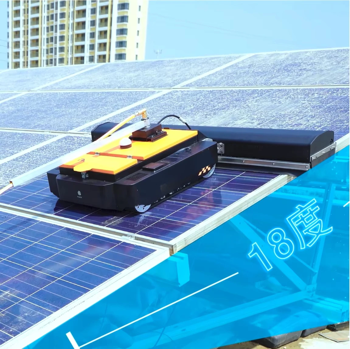 2024 Novo design anti-queda drone limpeza automática robô rastreador máquina de limpeza de painel solar - Image 6
