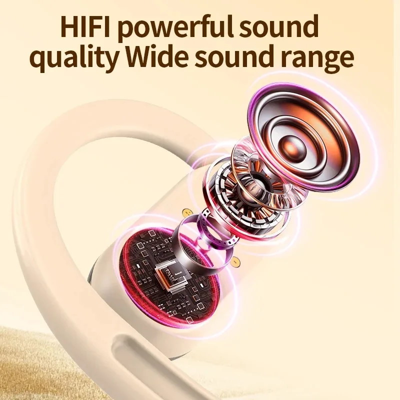 Fones de ouvido bluetooth 5.4 ipx7 à prova d'água 20 horas sem fio com microfone com cancelamento de ruído enc graves profundos para esportes treino academia - Image 5
