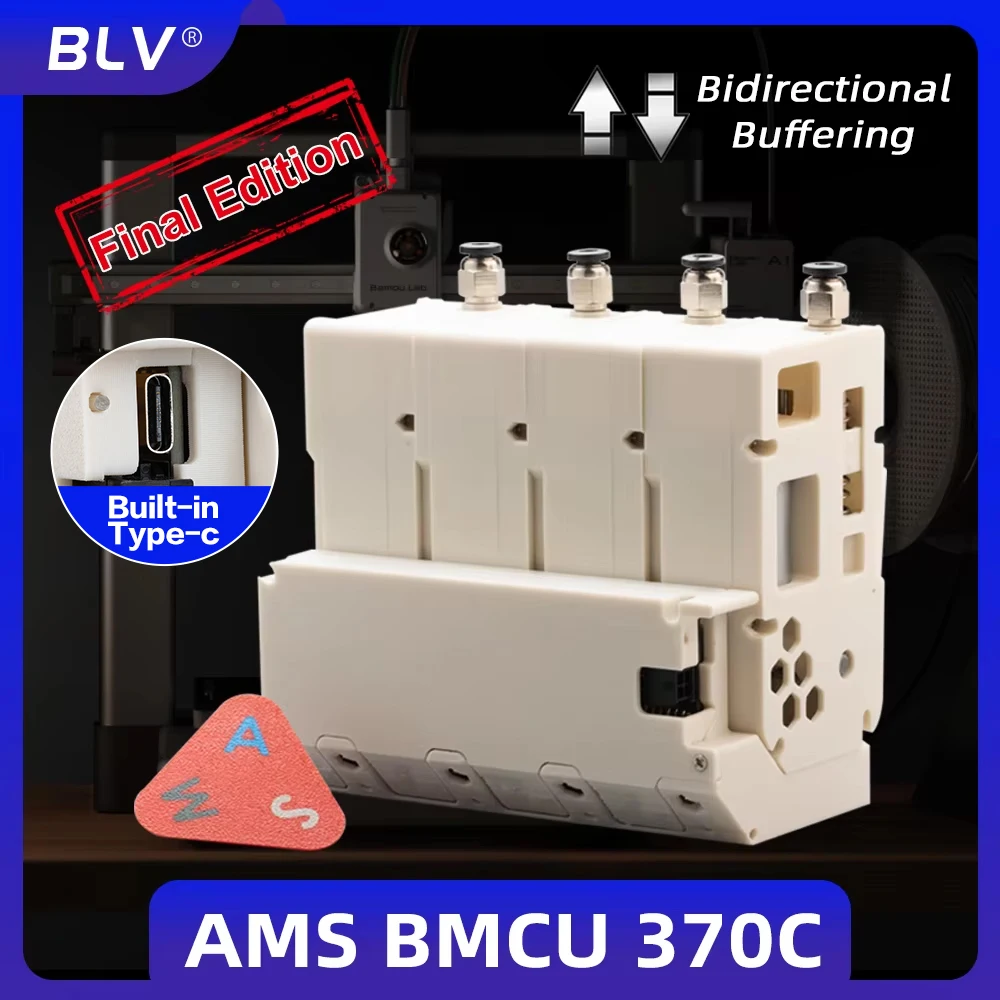 BLV BMCU 370C soluções AMS MMU de código aberto AMS lite 370 130 BMCU370 suporte para recarga automática Suporte agrícola Tipo-c
