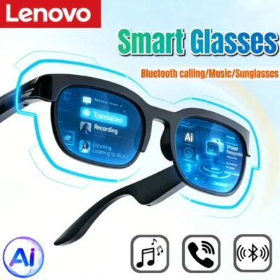 Óculos Inteligentes Lenovo 2026: Novo Modelo com Tradução por IA, Conversação Bluetooth, Gravação e Música – Óculos de Sol Inteligentes para Homens e Mulheres