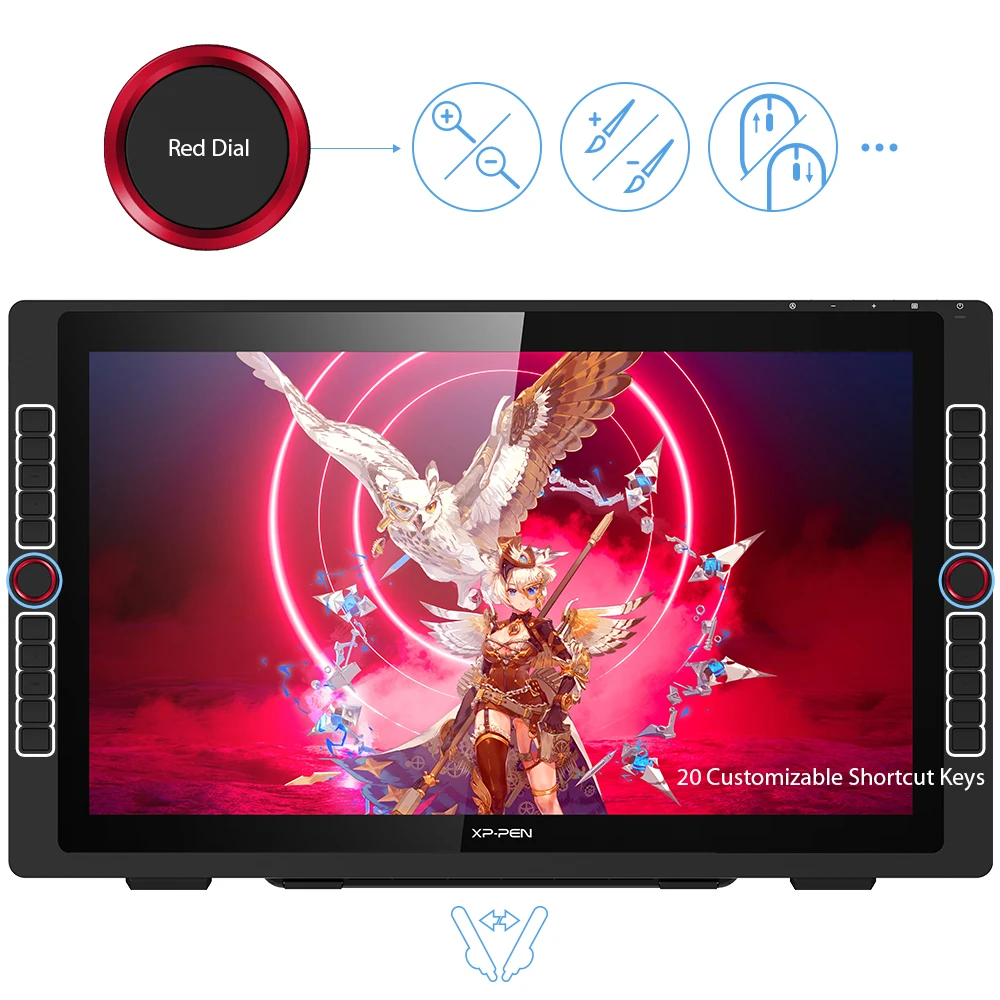 Xppen artist 22r pro 21.5 polegadas desenho tablet pen display monitor gráfico 8192 caneta pressão tilt-suporte sem bateria - Image 2