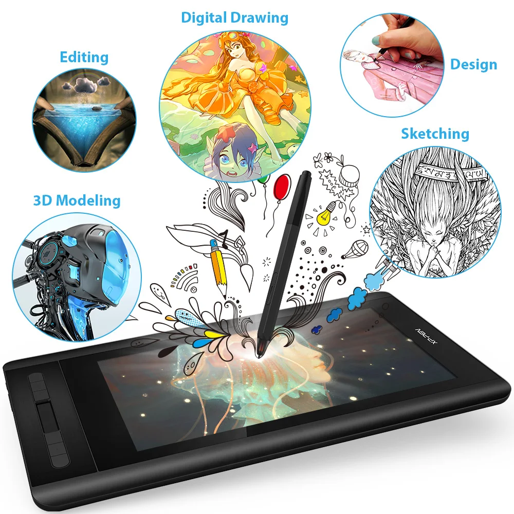 XPPen artista 12 11.6 graphics graphics gráficos tablet desenho gráfico monitor de animação digital 1920 x 1080hd ips teclas de - Image 2
