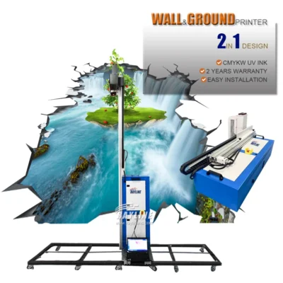 Parede/chão 2 em 1 impressora 4k hd vertical 3d impressora de parede uv piso estacionamento espaço impressão preço de fábrica