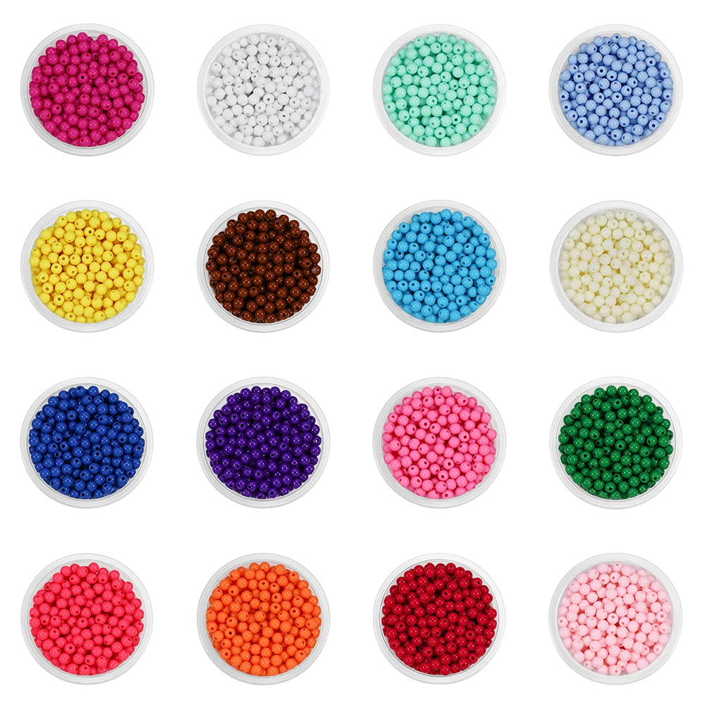 10-200 peças de plástico acrílico misto suave bola redonda espaçador contas 6 8 10 12mm escolher tamanho para fazer jóias acessórios