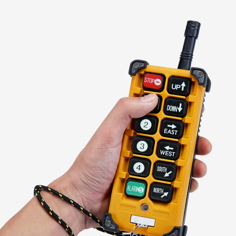 Sistema de control remoto inalámbrico RF Telecontrol 8 pulsadores de marcha única para grúa aérea industrial Polipasto eléctrico F23-A++ - Image 4