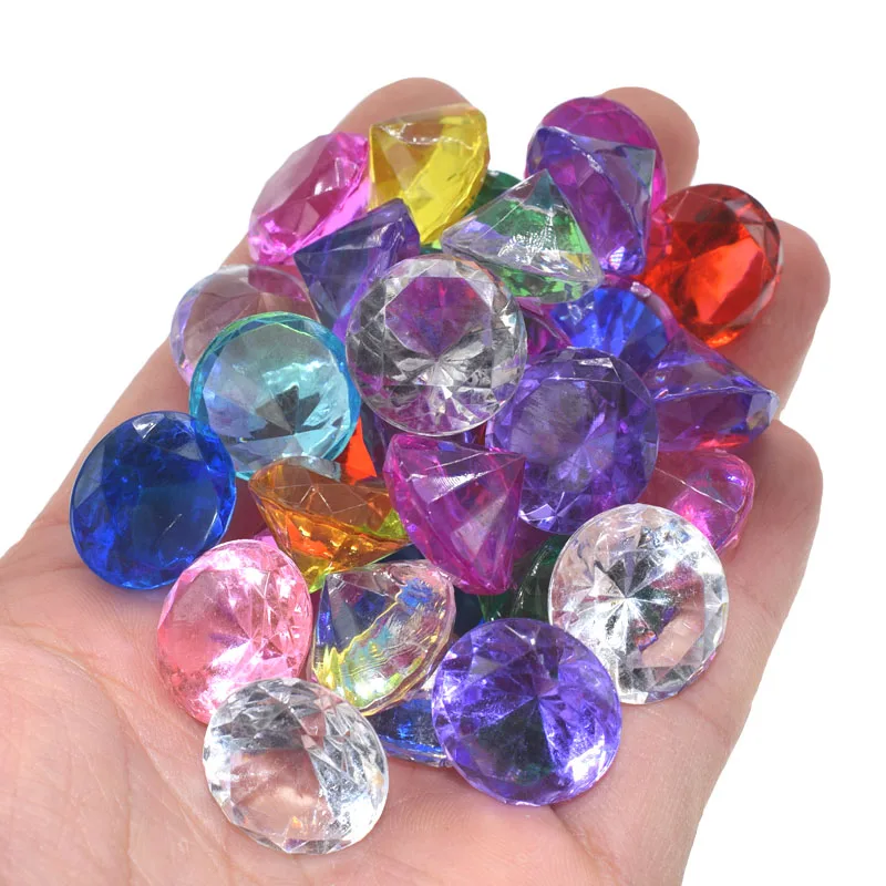 12pçs pedras preciosas de diamante acrílico transparente, contas facetadas, mesa de aniversário, casamento, vaso de enchimento, joias de diamante falso para decoração de festa 18mm - Image 5