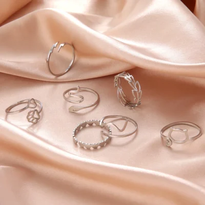 Anillo ajustable Skyrim para mujer, anillo de acero inoxidable con forma de gato, serpiente, Cruz, pata de perro, relámpago, ala de Ángel, joyería de moda 2026