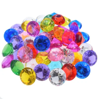 12pçs pedras preciosas de diamante acrílico transparente, contas facetadas, mesa de aniversário, casamento, vaso de enchimento, joias de diamante falso para decoração de festa 18mm
