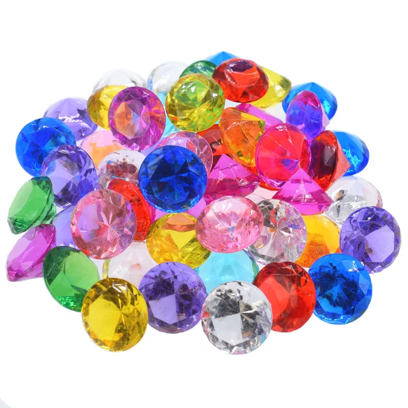 12pçs pedras preciosas de diamante acrílico transparente, contas facetadas, mesa de aniversário, casamento, vaso de enchimento, joias de diamante falso para decoração de festa 18mm