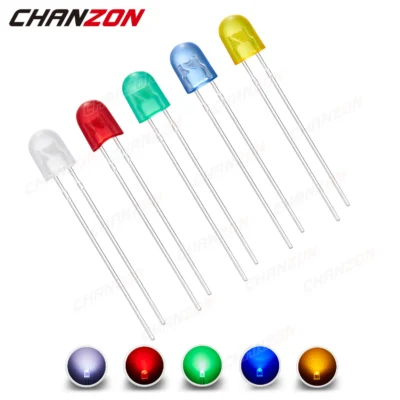 Diodo led oval de 5mm 546, branco, vermelho, verde, azul, amarelo, 2v, 3v, 20ma, 5x4x6mm, grande angular, lâmpada diy, 100 peças