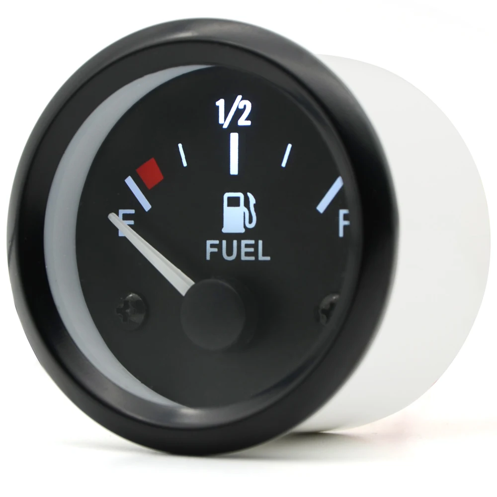 Medidor de nível de combustível de 2 "52mm, medidor de carro, luz LED branca, aro preto, medidores automotivos 12V - Image 5
