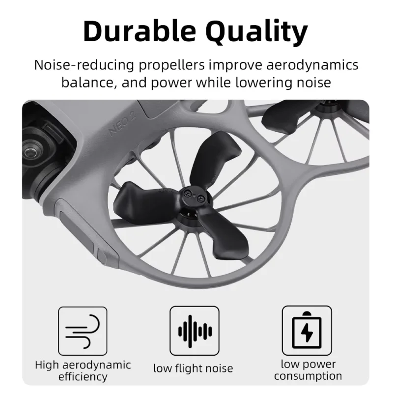 Hélice para dji neo 2 lâminas de redução de ruído peças de reposição de drone 2 pares de hélices para dji neo 2 acessórios de drone - Image 2
