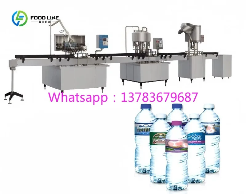 Máquina Automática Personalizada para Lavar, Llenar, Tapar y Encoger Botellas / Línea de Producción de Llenado de Líquidos y Agua Potable