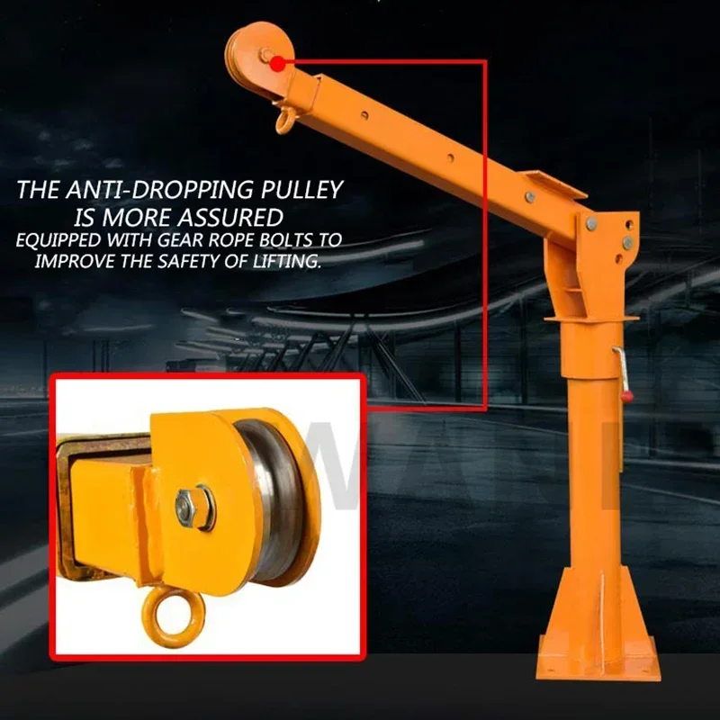 1 pièce Mini-grue montée sur véhicule 0,5 tonne, grue autoportée pour camion, palan électrique domestique 12V/24V