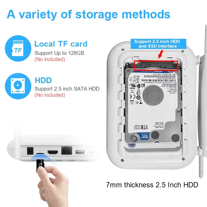 Gravador de vídeo em rede 8ch wifi nvr h.265 para sistema sem fio de 8mp 2.5 ''hdd suporte detecção facial cartão tf solt onvif icsee app - Image 4