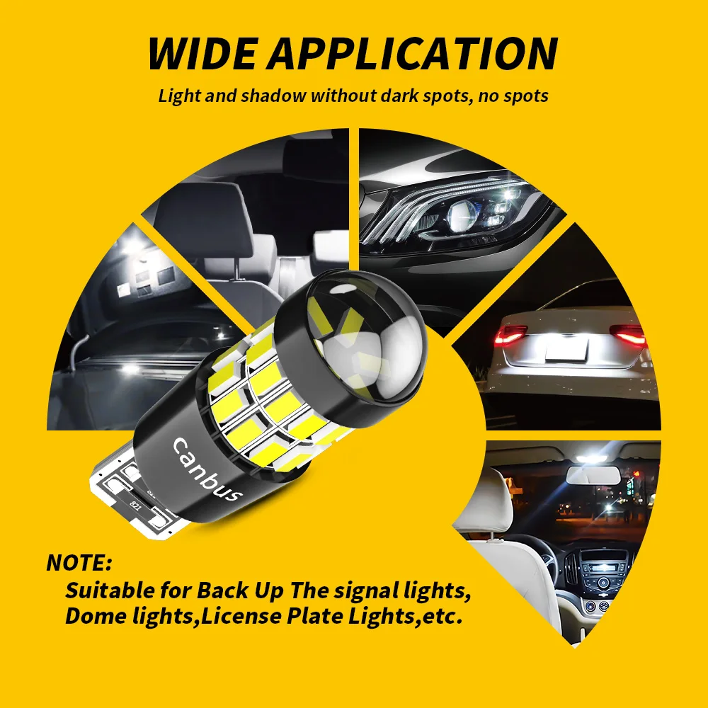 Dxz 2 peças w5w t10 lâmpadas led lente 30smd 12v wy5w canbus folga do carro interior cúpula luz de sinal de estacionamento para bmw audi mercedes - Image 6