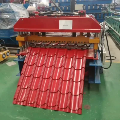 Máquina Personalizada para Formar Rollos de Tejas Glaseadas para Estructuras de Perfiles de Acero, Láminas Metcoppo para Techos Escalonados con PLC Delta y Motor