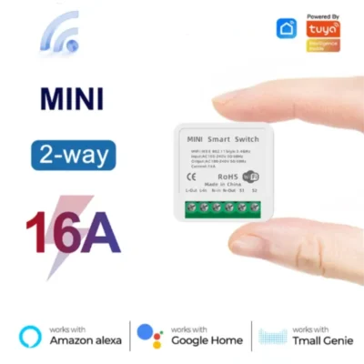Interruptor WiFi 16A com App Smart Life, Controle de 2 Vias, Módulo de Automação Residencial, Compatível com Alexa e Google Home