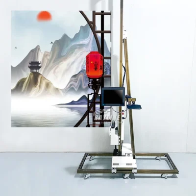 Impressora de parede 3D com cura UV Máquina de pintura vertical interna e externa com rodas para criação artística de jardim doméstico