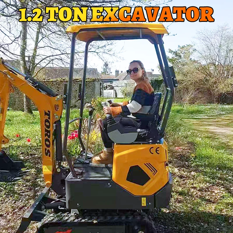 Personalización Nueva excavadora de brazo largo 1200 kg Micro excavadora sobre orugas Miniexcavadora de 1,2 toneladas Venta - Image 3
