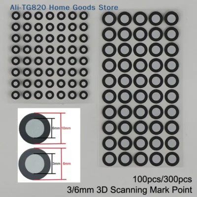 [TG820] 100/300 peças 3x6mm 6x10mm Pontos de Marcação para Digitalização 3D para Creality CR-Scan Raptor/ Otter/ Ferret Pro Scanner 3D