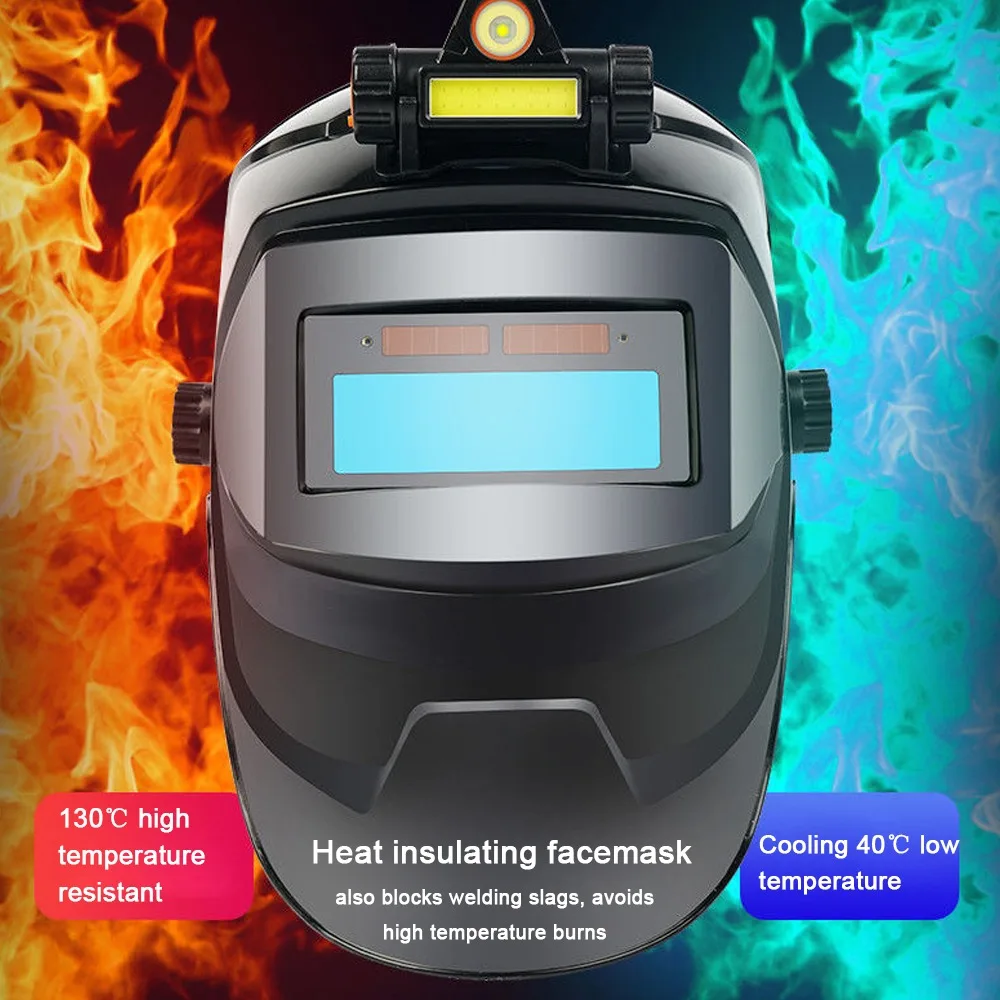 Máscara facial de soldagem com escurecimento automático True Color Máscara de soldagem com escurecimento automático 130 ℃ Capacete de soldagem resistente a altas temperaturas - Image 3