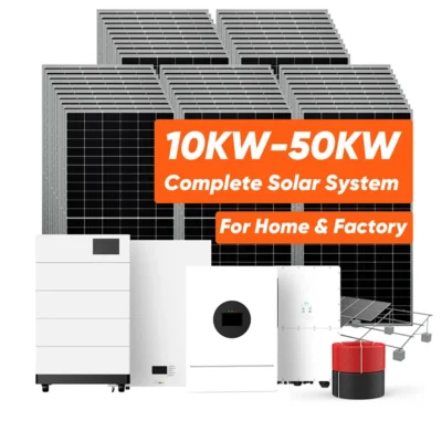 All in One Solar Energy Storage System 10KW 30KW 50KW Hybrid Inverter Floor Standing LiFePO4 Battery Complete Home Solar Power