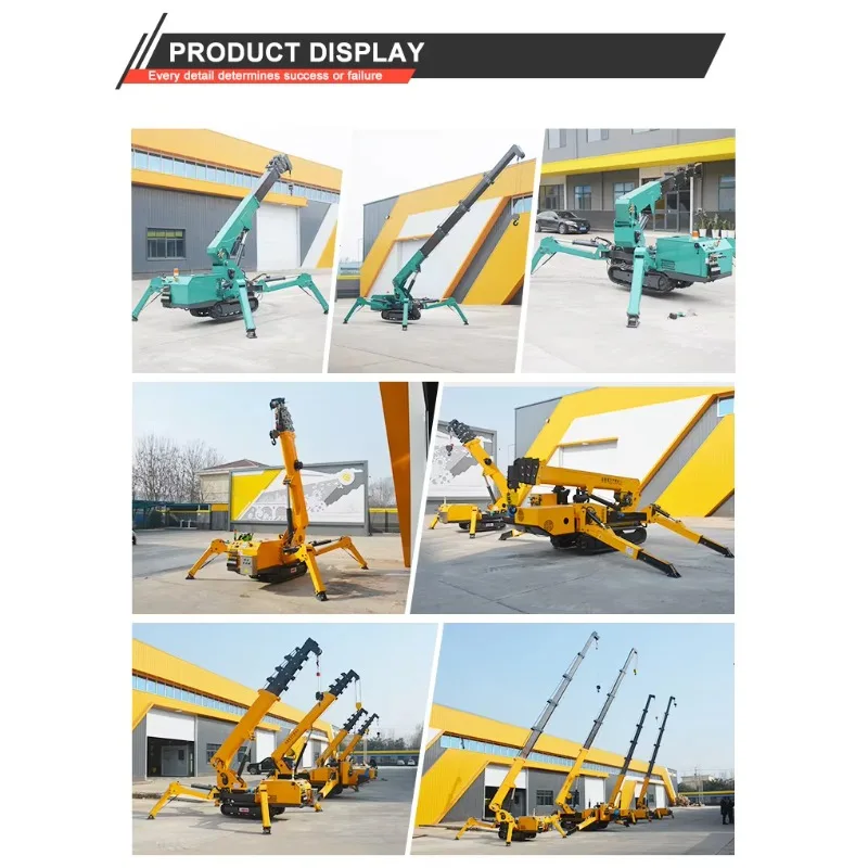 Grúa Araña de 9 Toneladas, Mini Grúa Hidráulica Telescópica Plegable con Control Remoto, Plataforma Elevadora Móvil con Brazo Extensible, Certificación CE - Image 6