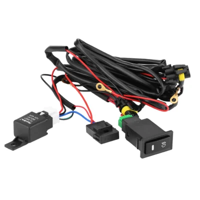 Universal Car LED Fog Light, On e Off Switch, Cablagem, Kit de relé fusível, 12V