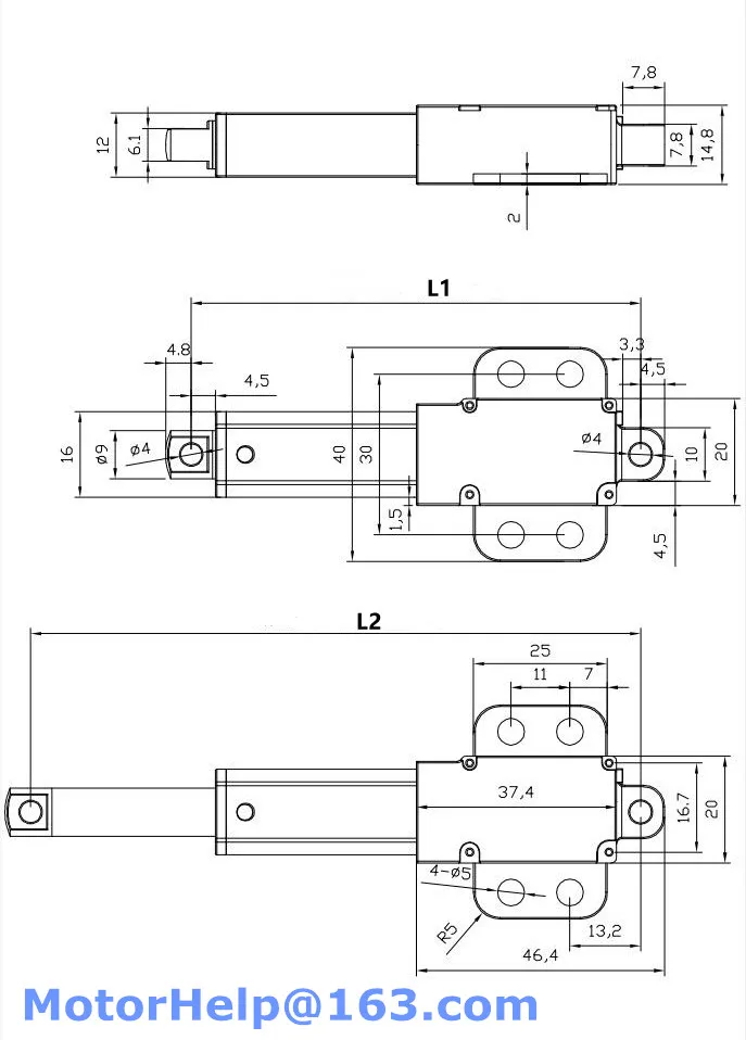 6v 12v 24v sólido personalizado micro atuador linear motor actuador linear 10/21/30/50/75mm curso robótica automação residencial - Image 3