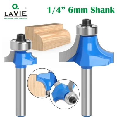 LAVIE 1pc 6mm 1/4 Shank Small Corner Round Router Bit For Wood Edging Woodworking Mill Classical Cutter Bit For Wood MC01035