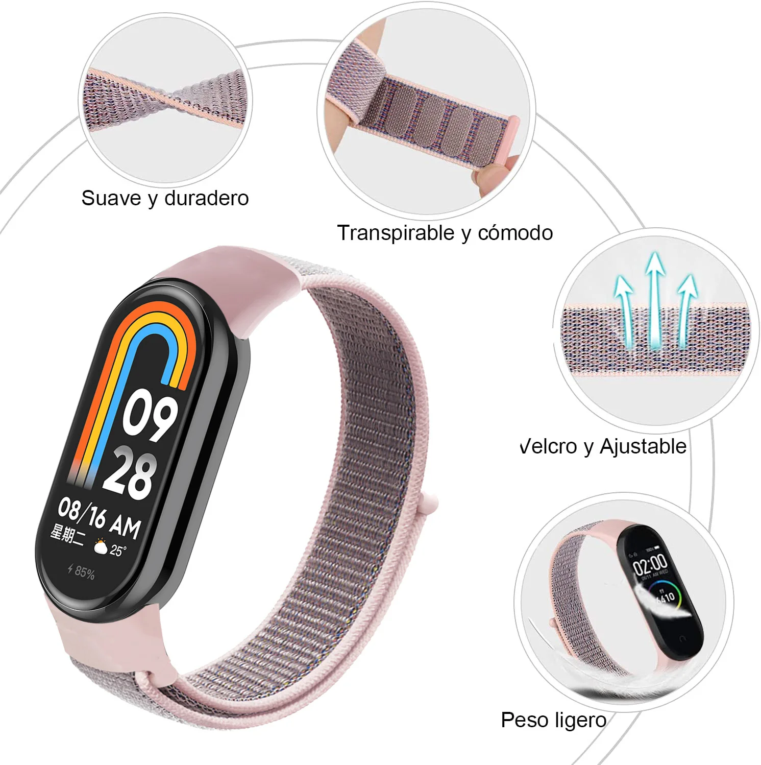 Pulseira de nylon para xiaomi mi band 10 9 8, pulseira de substituição, pulseira xiaomi smart band 10 9 8 nfc - Image 4