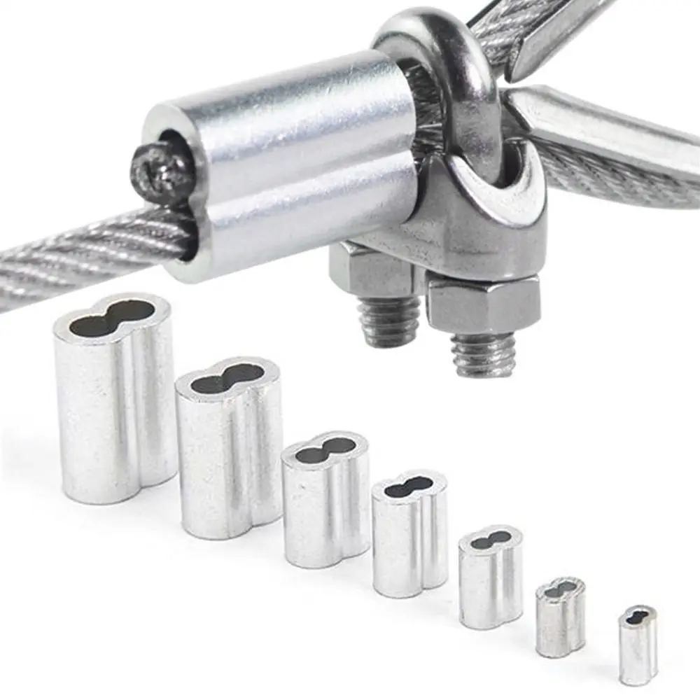 10-50 unidades de casquillos de crimpado en forma de 8 de M1 a M12, clip de fijación de doble orificio, clip para cable, ferrules de aluminio para cable, cable de acero - Image 2