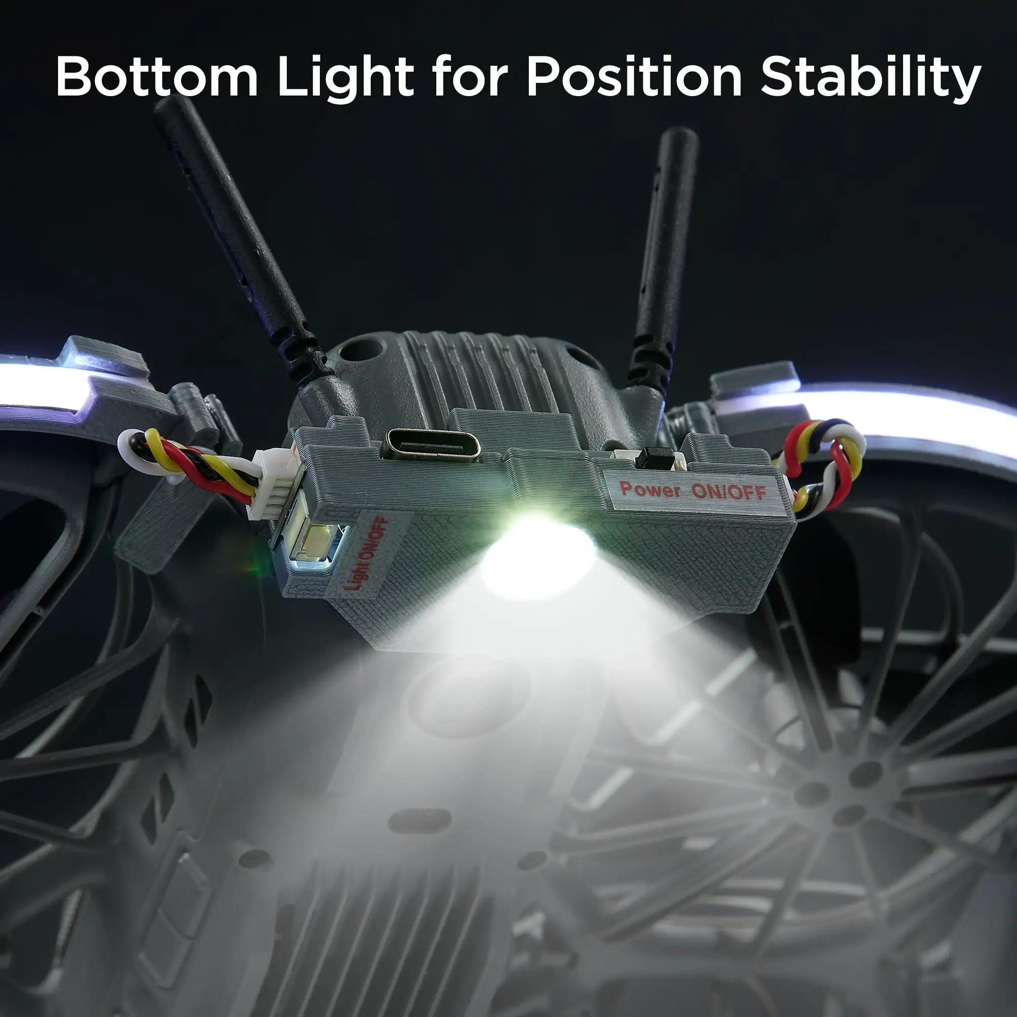 Fita de Luz LED VIFLY Neo2halo para Drone DJI Neo 2 - 80 LEDs, Recarregável via USB-C - Image 4