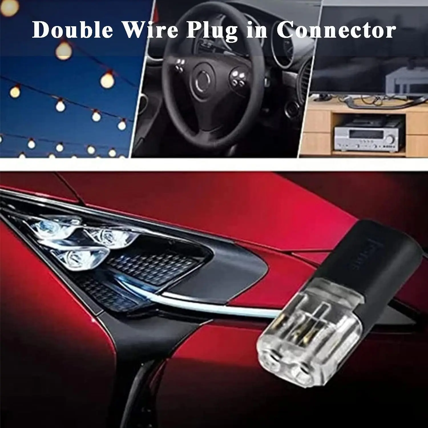 Conector de fio de baixa tensão 50 peças, conector de fio duplo com fivela de travamento, conectores de tira de luz led 2 pinos - Image 2