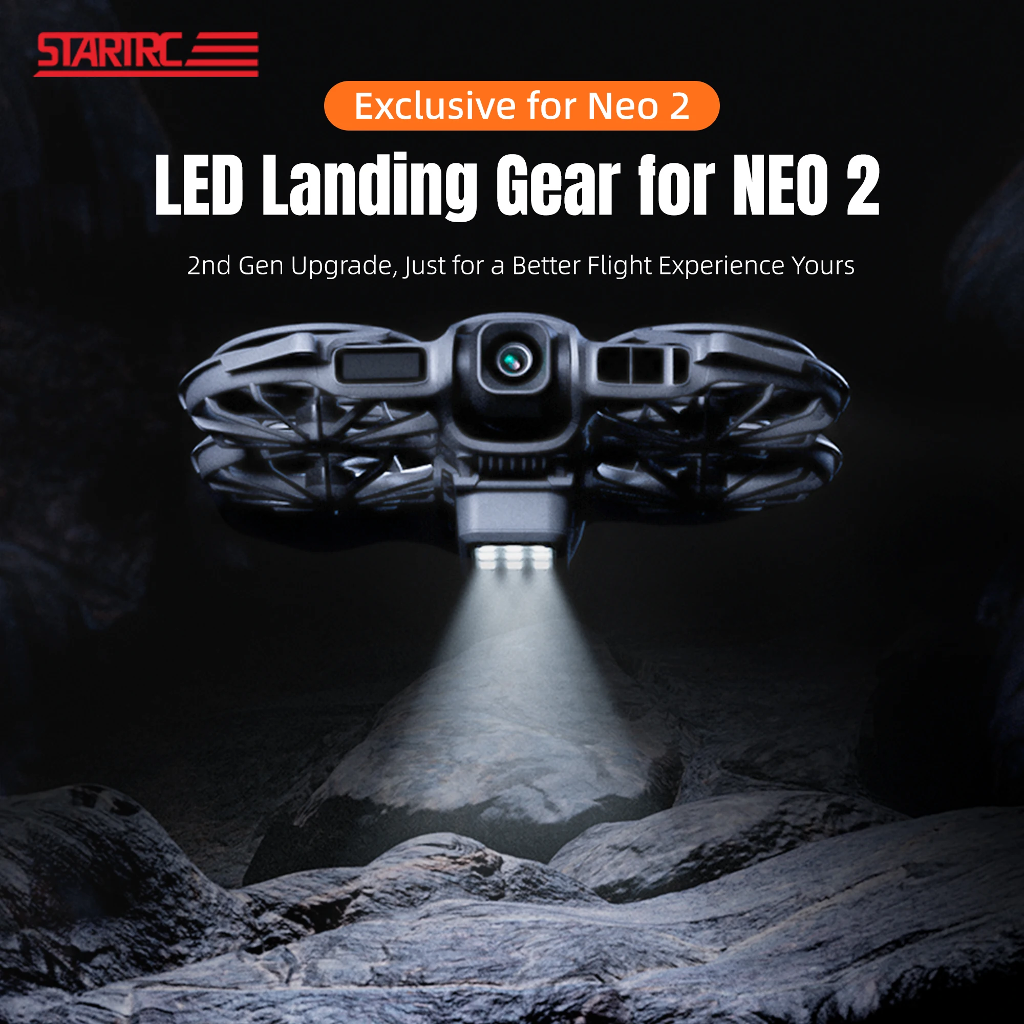 STARTRC Trem de Pouso Iluminado para Drone DJI NEO 2, Aumento de Altura com Iluminação Noturna, Acessórios para Drone
