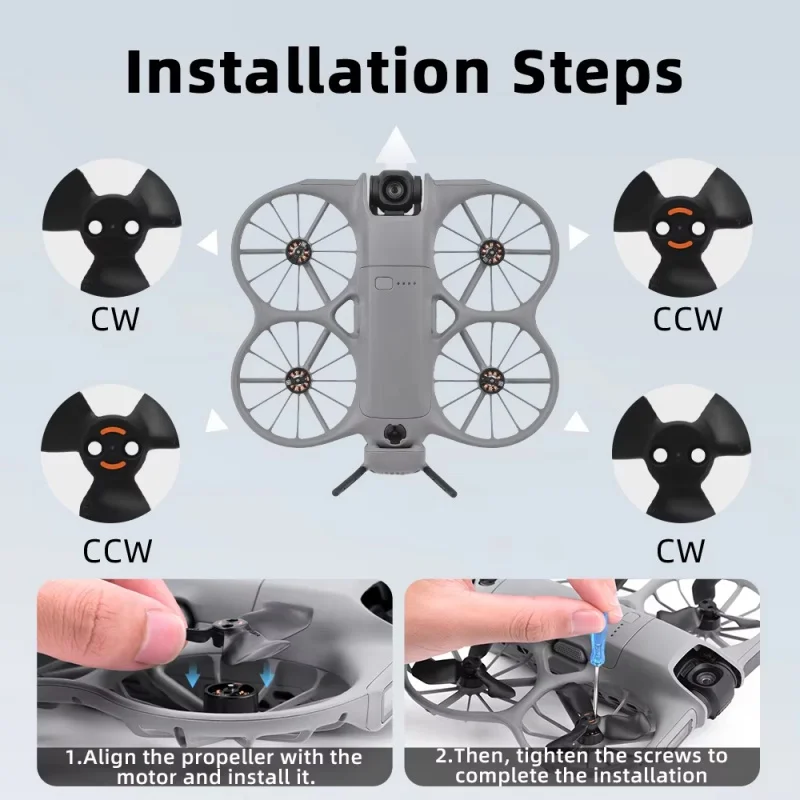 Hélice para dji neo 2 lâminas de redução de ruído peças de reposição de drone 2 pares de hélices para dji neo 2 acessórios de drone - Image 6