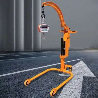 Guincho Semi-Elétrico com Bateria de Lítio 24V, Pequena Grua Móvel Portátil para Uso Doméstico