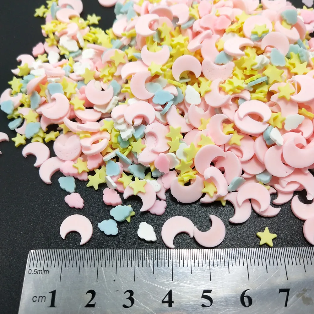 50g estrela amarela/nuvens argila de polímero para artesanato diy plástico klei partículas de lama fatias para enchimento de lodo/acessórios de arte de unha - Image 6