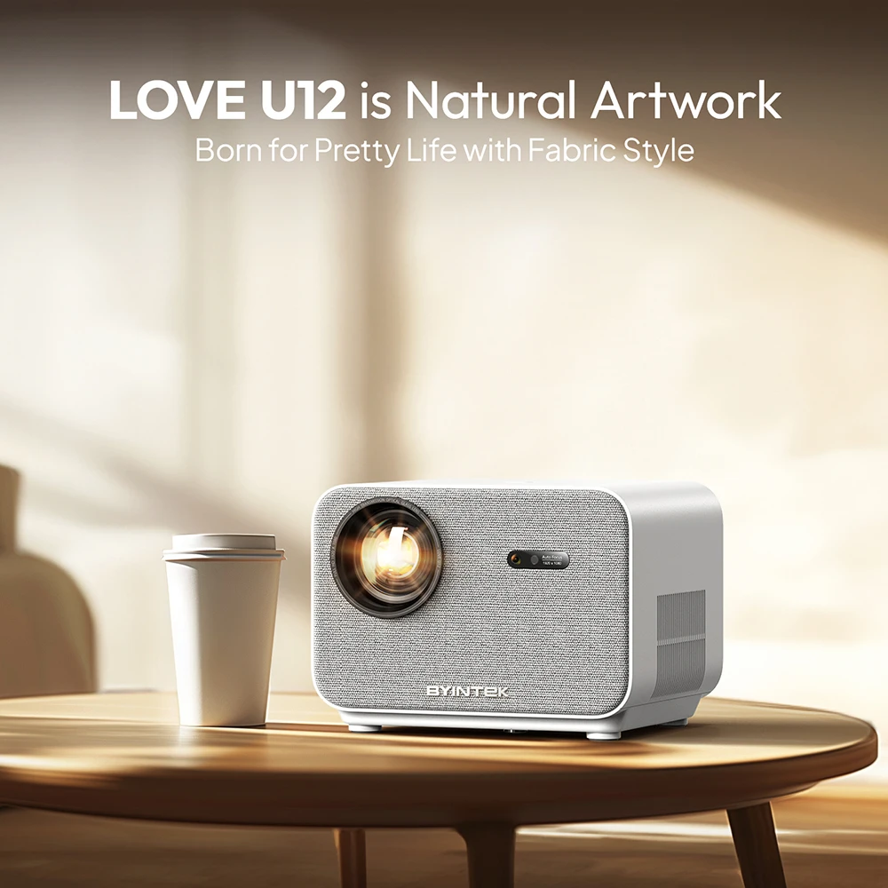 BYINTEK LOVE U12 Full HD 1080P Projetor 4K 800 ANSI Android WiFi 6 Projetores de home theater com foco automático para vídeo de reuniões de filmes - Image 3