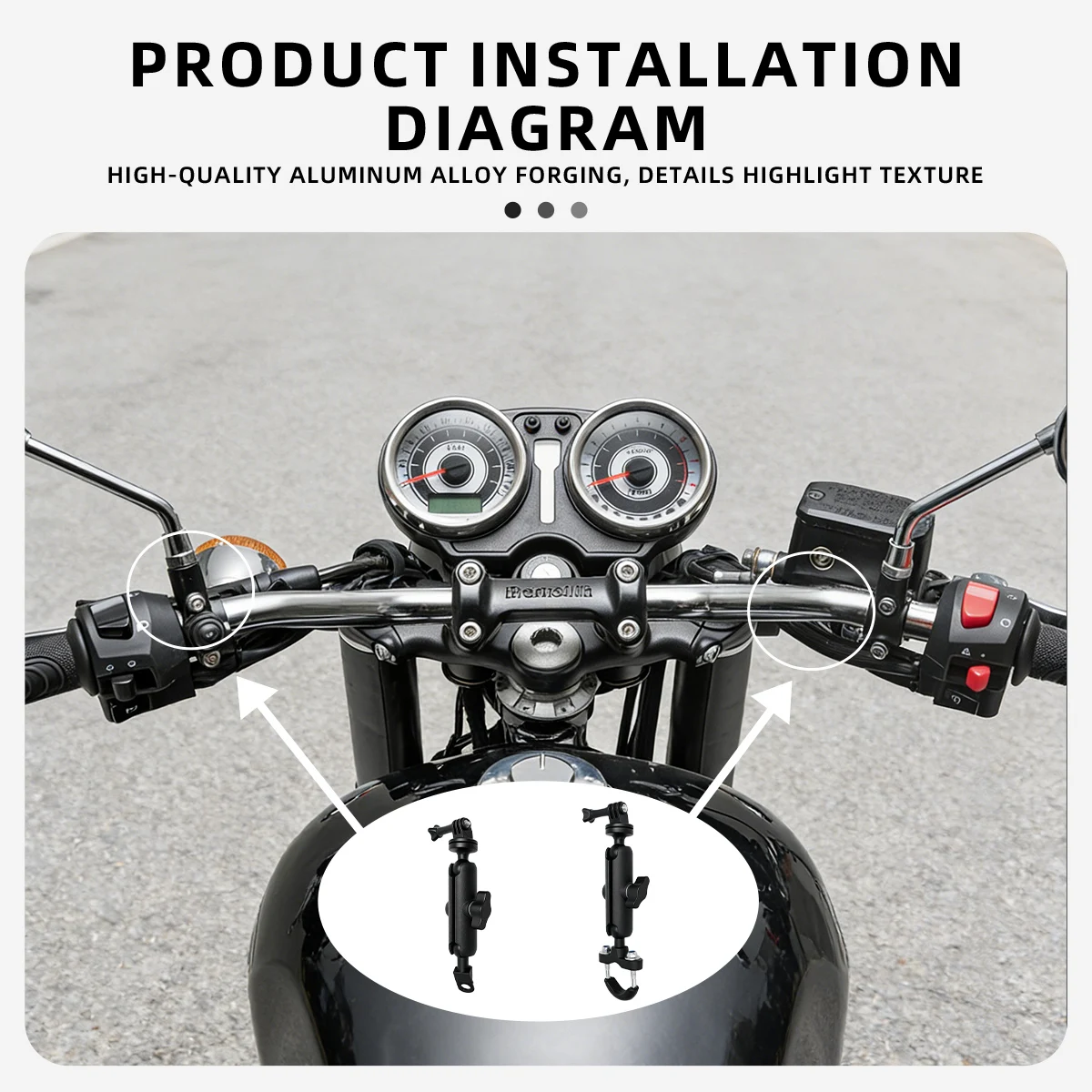 Soporte para teléfono con cámara deportiva para motocicleta y bicicleta, soporte para espejo de manillar para cámaras de acción GoPro/DjI/Insta 360/teléfonos - Image 6