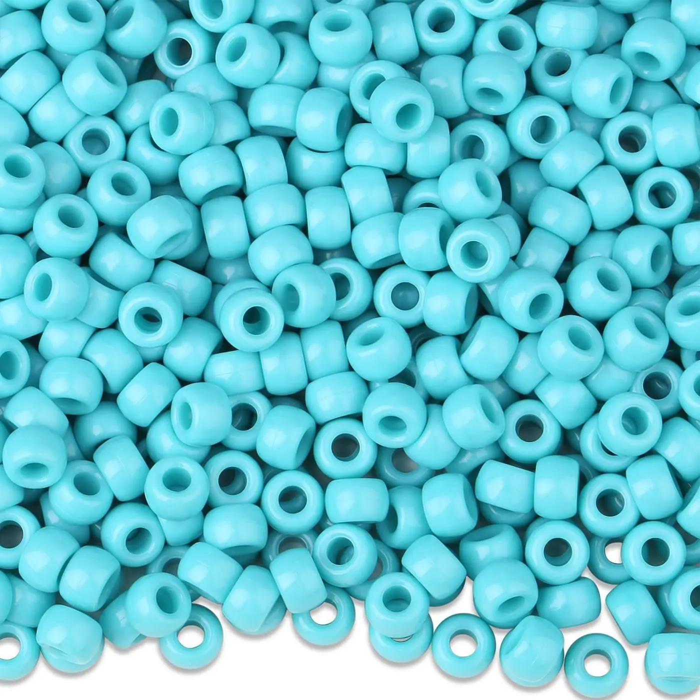 100 pçs acrílico pônei contas 6x9mm plástico em massa grande buraco rosa caneta contas de cabelo para diy amizade pulseira jóias fazendo tranças - Image 4