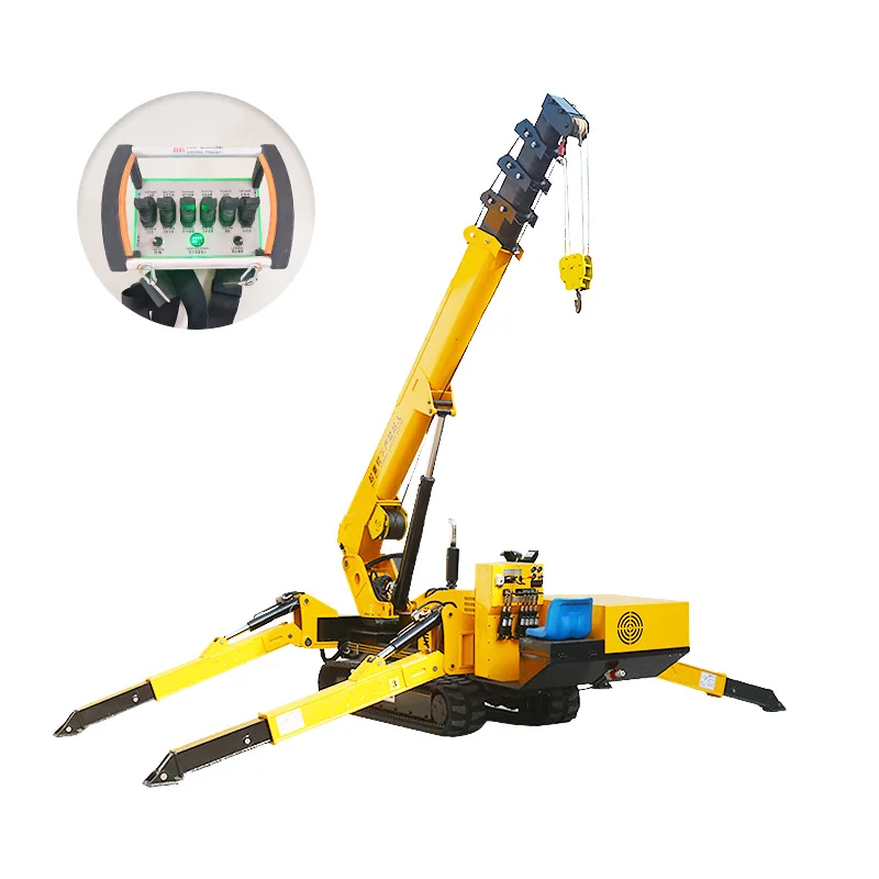 Minigrúa Araña Plegable de 2 Toneladas, con Brazo Telescópico Hidráulico, Control Remoto, Portátil, con Certificación CE, para Vidrio y Uso Doméstico - Image 4