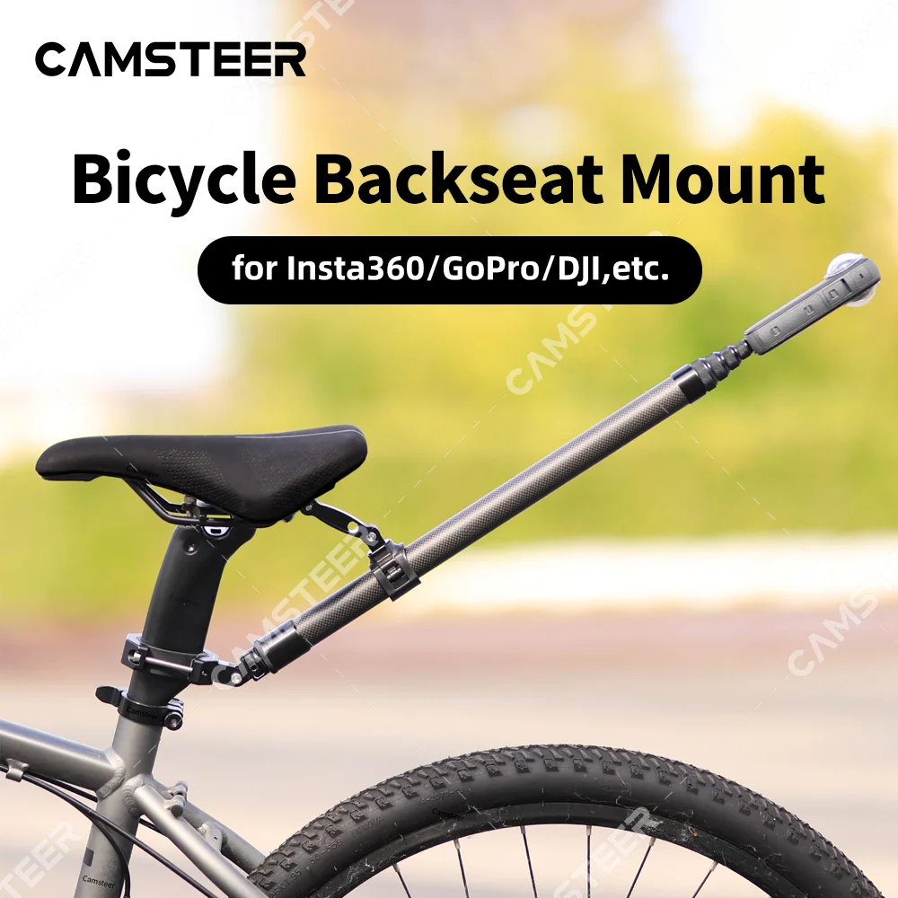 Camsteer soporte para asiento trasero de bicicleta vista para tercera persona GoPro 13 12 soportes de cámara para Insta360 X5 X4 AcePro DJI Osmo360 Action 6 5Pro