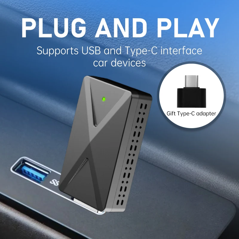 TrolinkTek NEW 2in1 Wireless CarPlay AI Mini Android Auto Box Plug&Play Automatic Connection Compatible with 98% of Cars 5.8ghz - Image 3